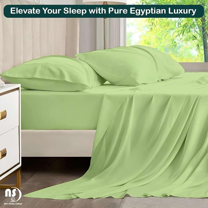 NON Sticky cotton Twin Size Sleeper Sofa Sheets, 4 Piece Egyptian Cotton Bed - Image 5