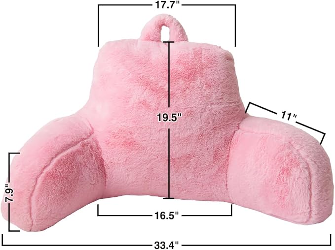Holawakaka Large Faux Fur Bed Rest Pillow - Image 4
