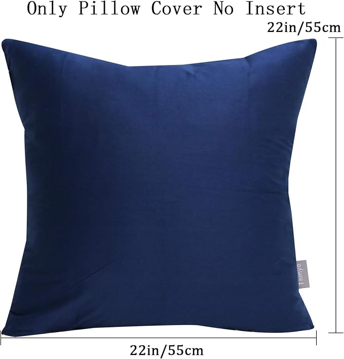 Thmyo 4-Pack 100% Cotton Comfortable Solid Decorative Throw Pillow Case Square - Image 2