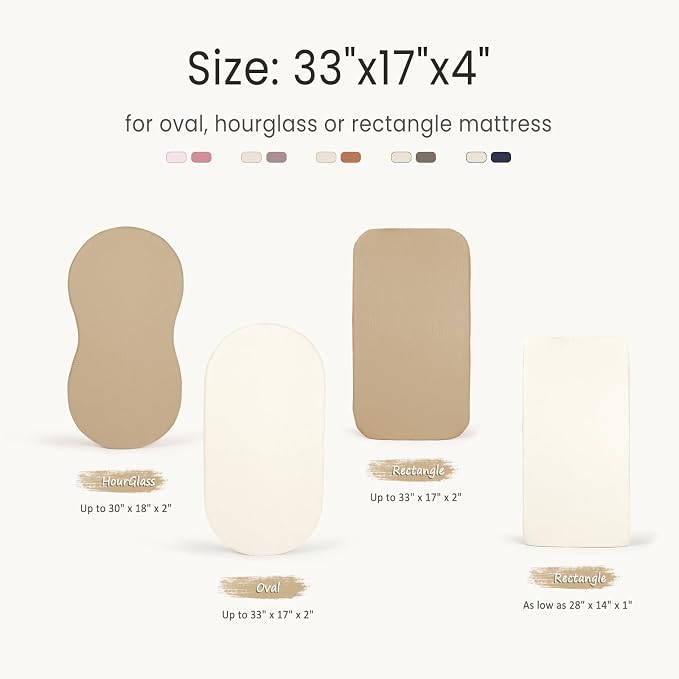 lulumoon Baby Muslin Bassinet Sheets: Cotton Bassinet Sheets Neutral - Image 2