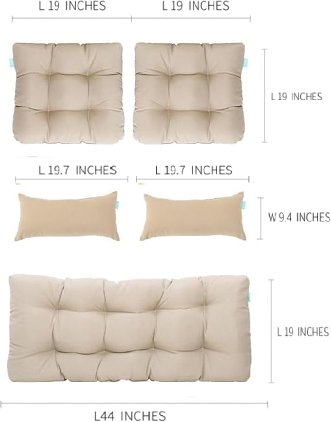 QILLOWAY Outdoor Patio Wicker Seat Cushions Group Loveseat/Two U-Shape/Two - Image 2
