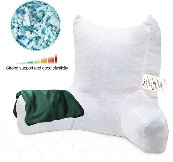 Neustern Reading Pillow for Sitting in Bed Adult, Back Pillow for Bed Shredded - Image 6