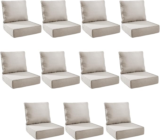 Outdoor Cushion Set for Furniture Patio Furniture, UV Resistant, Water Resistant by PLANNTONNEO
