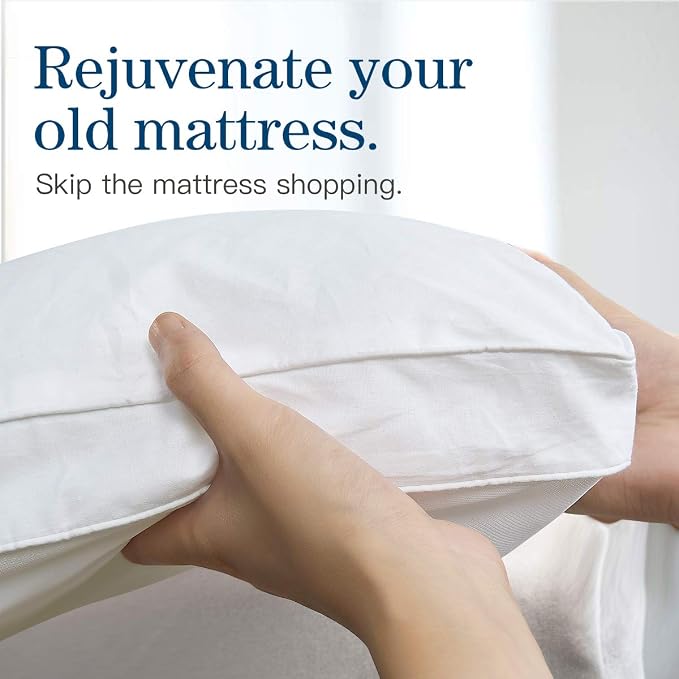 COONP Super Queen Mattress Topper, Extra Thick Pillowtop, Cooling Plush - Image 5