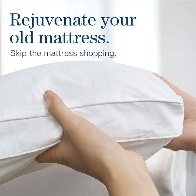 COONP King Mattress Topper, Extra Thick Pillowtop, Cooling Plush Mattress Pad - Image 5