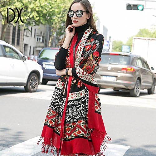 DANA XU 100% Merino Wool Extra Large Pashmina Blanket Travel Scarf Cashmere Wrap - Image 6