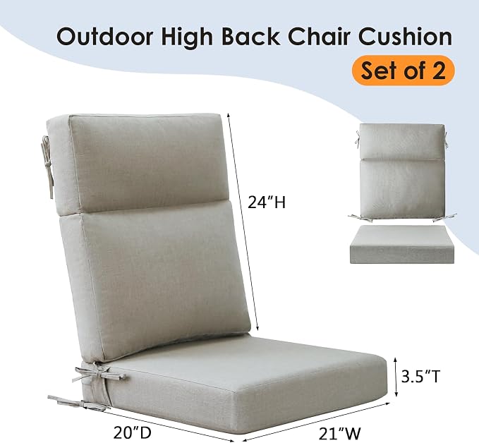 Sunbrella Outdoor Separate High Back Cushion Seat Pads, Rocking Chairs - Image 6