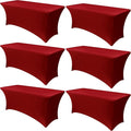 Obstal 6 Pack Stretch Spandex Red Table Covers by Obstal