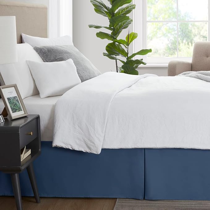 Nestl Navy Blue Twin XL Bed Skirt - Image 3