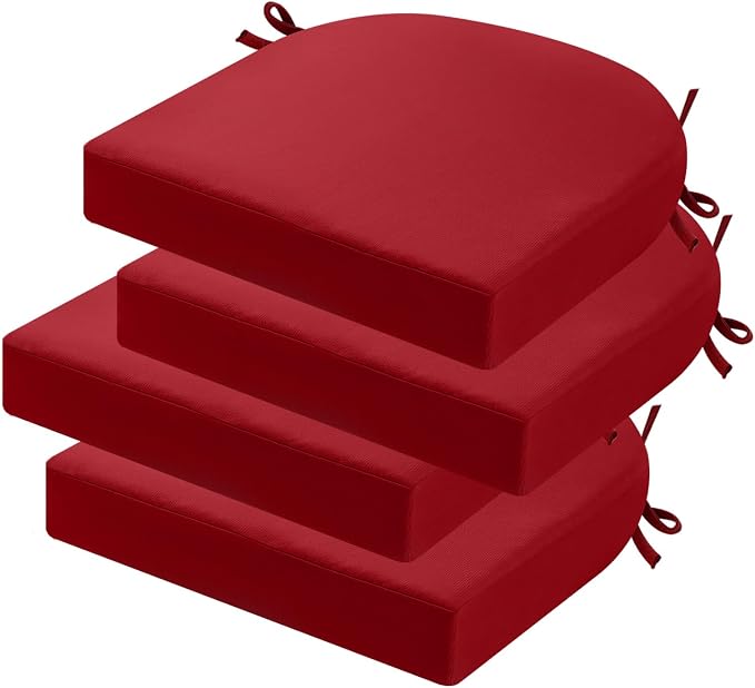 idee-home Outdoor Chair Cushions Set of 4, Thick 19" x 19" x 3" Outdoor Seat by idee-home