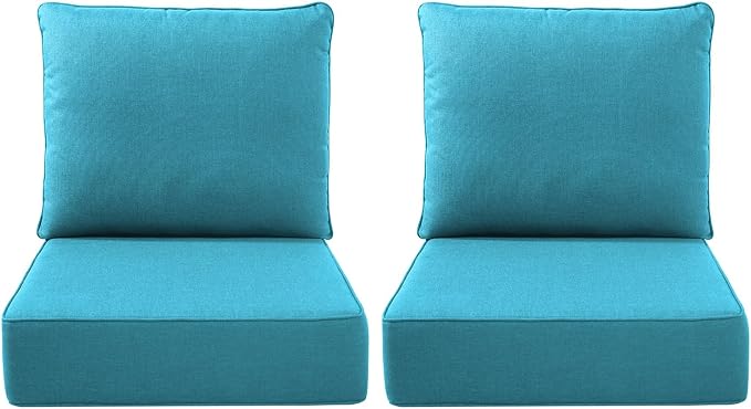 Luxury Outdoor Seat Cushion Set-22 x 24 x 6 Inch Outdoor Chair Cushions by NatureComfyOutdoorFurniture