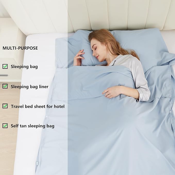 Sleeping Bag Liner Camping Adult Sleep Sack Lightweight Travel Sheet - Image 5