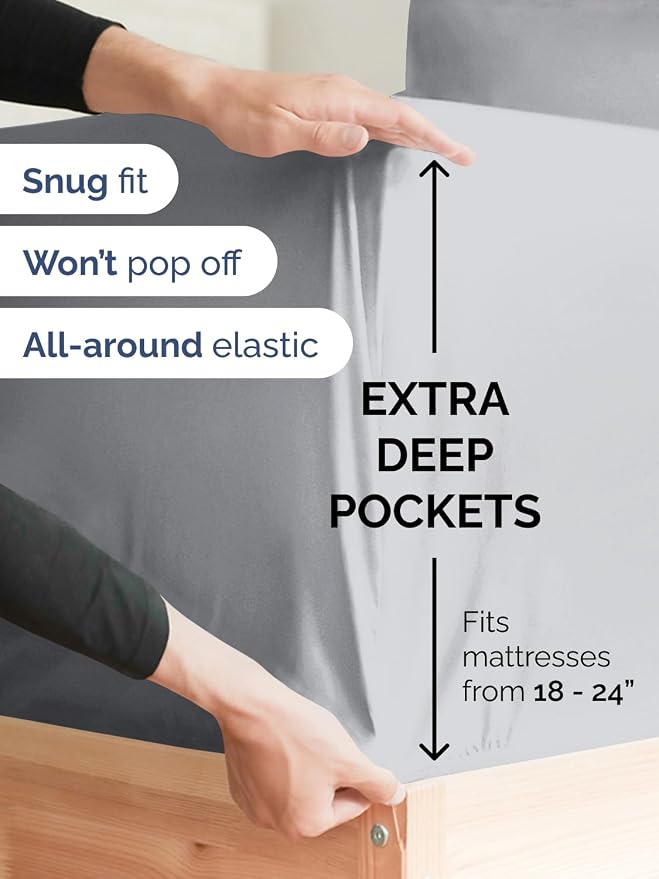 Extra Deep Twin Fitted Sheet - Image 2