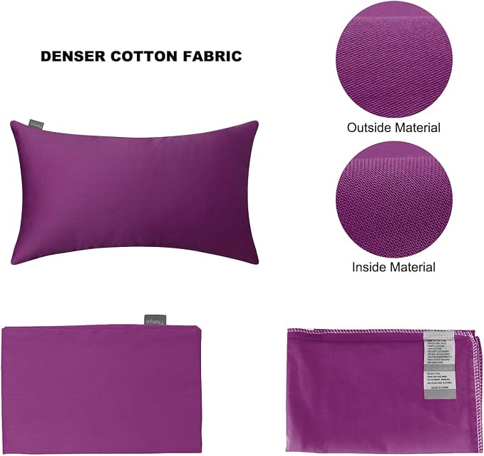 Thmyo 4-Pack 100% Cotton Lumbar Comfortable Solid Decorative Throw Pillow Case - Image 7