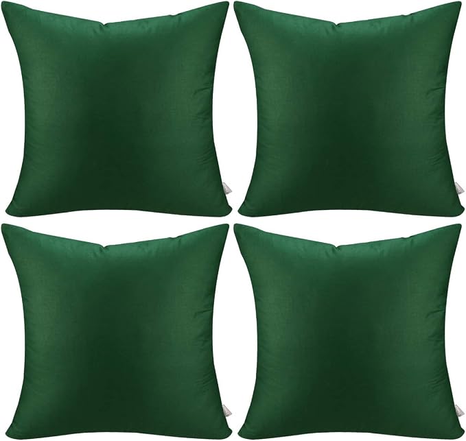 4-Pack 100% Cotton Comfortable Solid Decorative Throw Pillow Case Square by Thmyo