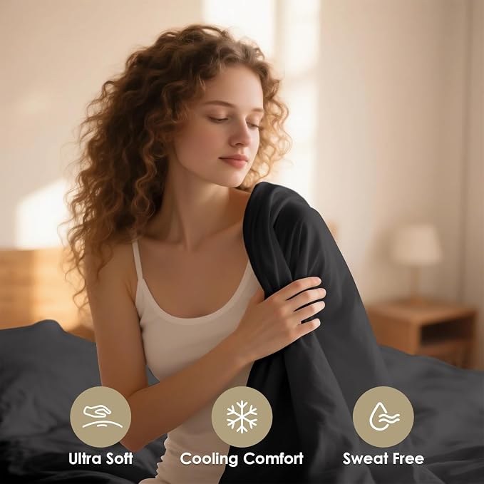 Full Sheet Set - Hotel Luxury 4 Piece Breathable Cooling Full Size Sheet Sets - Image 2