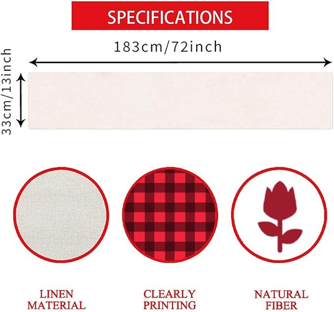 Christmas Table Runner 13x72 Inch Xmas Trees National Trees Snowflakes Winter - Image 5
