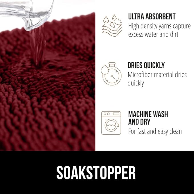 GORILLA GRIP SOAKSTOPPER Dog Door Mat, 36x24 Machine Washable Rug Absorbent - Image 5