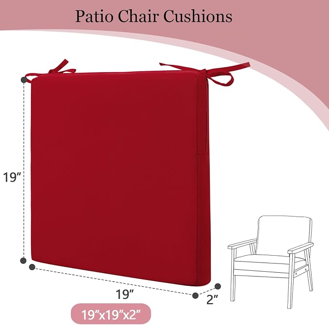idee-home Outdoor Chair Cushions Set of 4, Dining Chair Pads - Image 7
