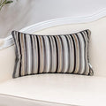 Yangest Grey Striped Throw Pillow Cover Multicolor Velvet Cushion Cover by Yangest