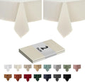 maxmill 2 Pack 60 x 84 Inch Ivory Faux Linen Textured Rectangle Tablecloth by maxmill