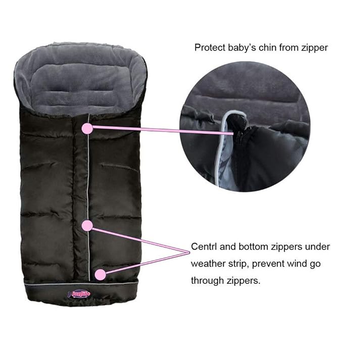 Cozy Toe Stroller Bunting Bag, Soft Coral Fleece Lining, Weather Proof - Image 2