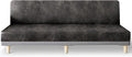 molasofa Leather Like Stretch Futon Slipcover Armless Futon Bed Sofa Cover by Molasofa