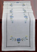 Creative Linens Hemstitched Embroidered Daisy Flower Table Runner 15x52 Dresser by Creative+Linens