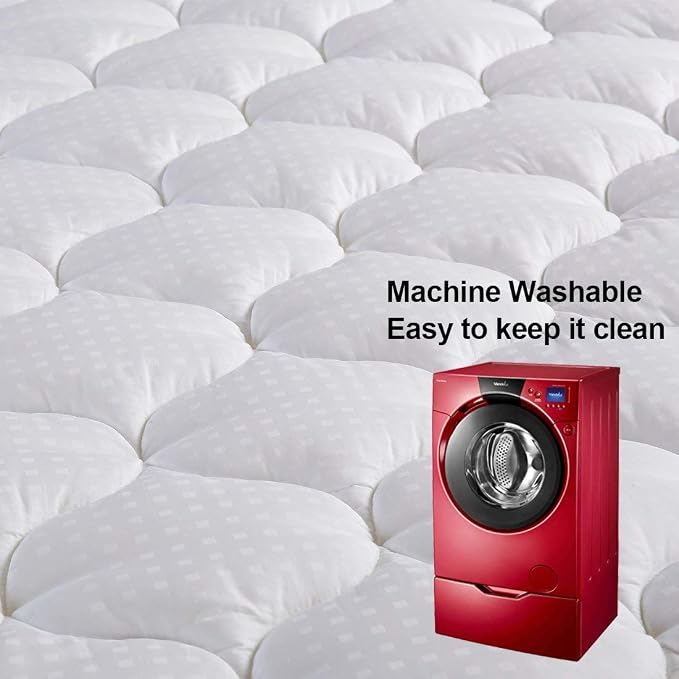 LEISURE TOWN King Mattress Pad Fitted Quilted Cotton Mattress Cover Cooling - Image 5