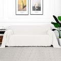 MYSKY HOME White Sofa Covers for 3 Cushion Couch Geometrical Sectional Sofa by MYSKYHOME