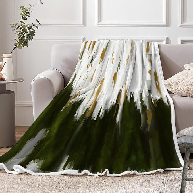 Abstract Ombre Throw Blankets, Modren Chic Art Oil Painting Cozy Warm Bed Couch - Image 3