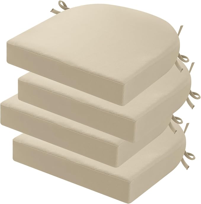 idee-home Outdoor Chair Cushions Set of 4, Thick 19" x 19" x 3" Outdoor Seat by idee-home