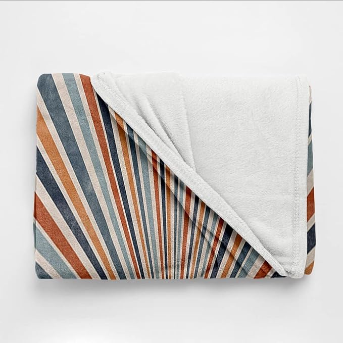 Boho Colorful Sunrise Throws Blankets Abstract Mid Century Modern Throw Blanket - Image 7