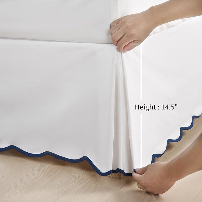 HIG Off-White Chic Twin XL Bed Skirt - Image 4