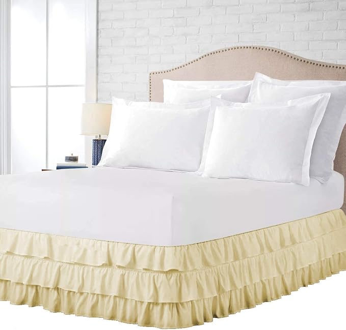Multi-Ruffle Bed Skirt, Soft Multi Elastic Dust Ruffles - Image 4