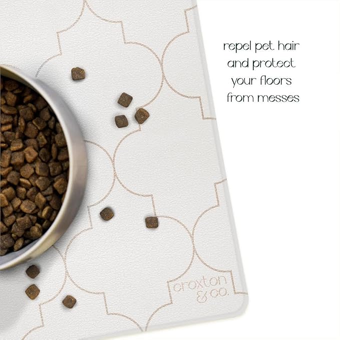 CROXTON & CO. Non-Slip Faux Leather Pet Feeding Mat - Image 4