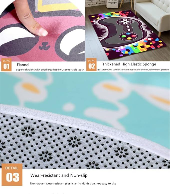 Outer Space Universe Area Rug for Boys Bedroom Galaxy Planet Printed Throw Rugs - Image 3