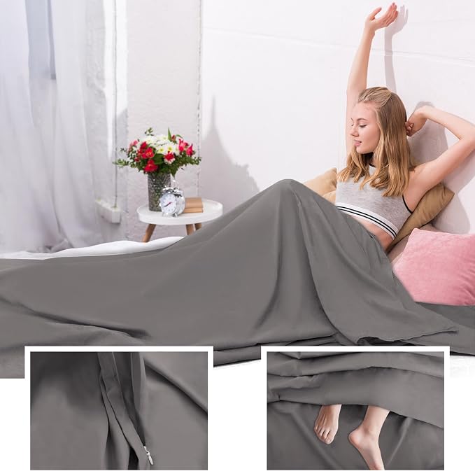 Sleeping Bag Liner, Travel Sheet & Adult Sleep Sack, Camping Sheets Travel - Image 5