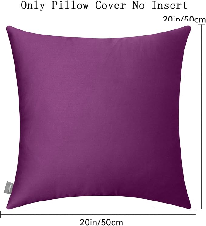 4-Pack 100% Cotton Comfortable Solid Decorative Throw Pillow Case, Thmyo Square - Image 6