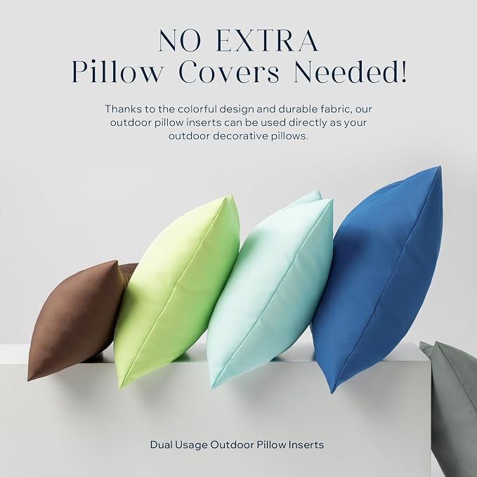 Phantoscope Pack of 2 Premium Outdoor Pillow Inserts, Dual Usage Waterproof - Image 5