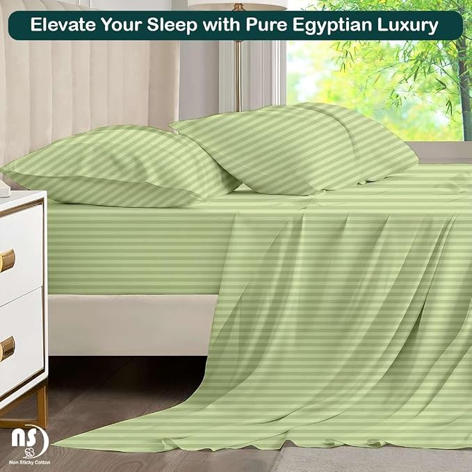 NON Sticky cotton Full Size Sleeper Sofa Sheets, 4 Piece Egyptian Cotton Bed - Image 5