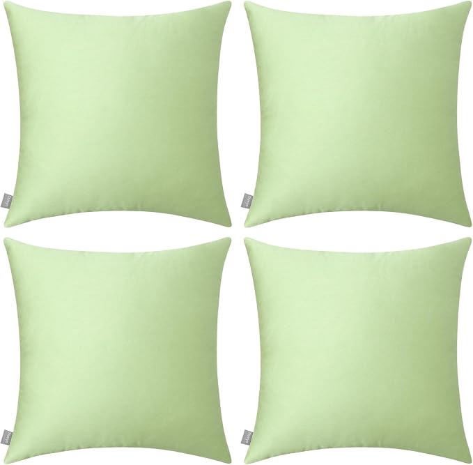 Thmyo 4-Pack 100% Cotton Comfortable Solid Decorative Throw Pillow Case Square by Thmyo