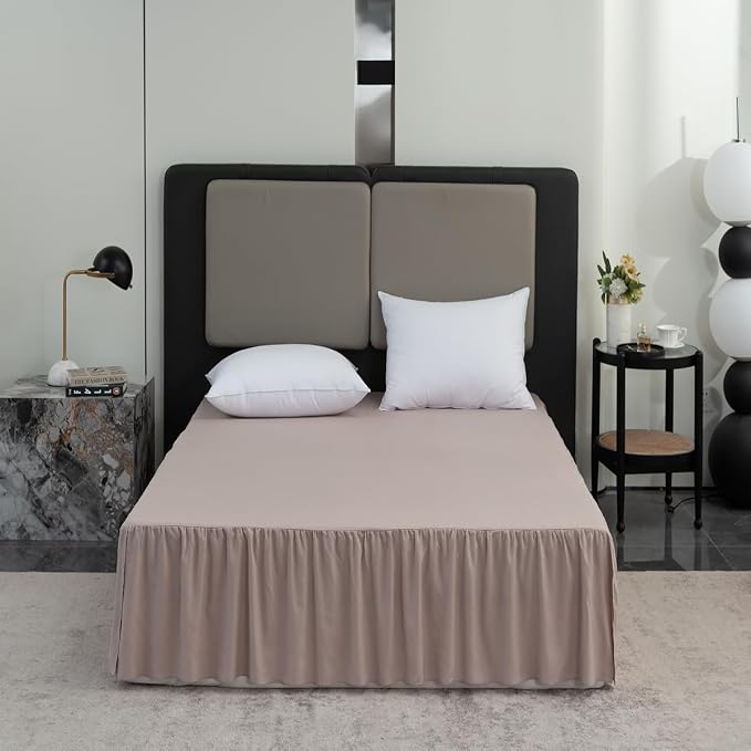 Khaki Bed Skirt Full Size Ruffled Bed Skirt - Image 6