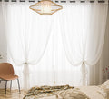 PI Sheer Window Curtains with Grommet Top, Ivory Light Sheer Curtain by PI