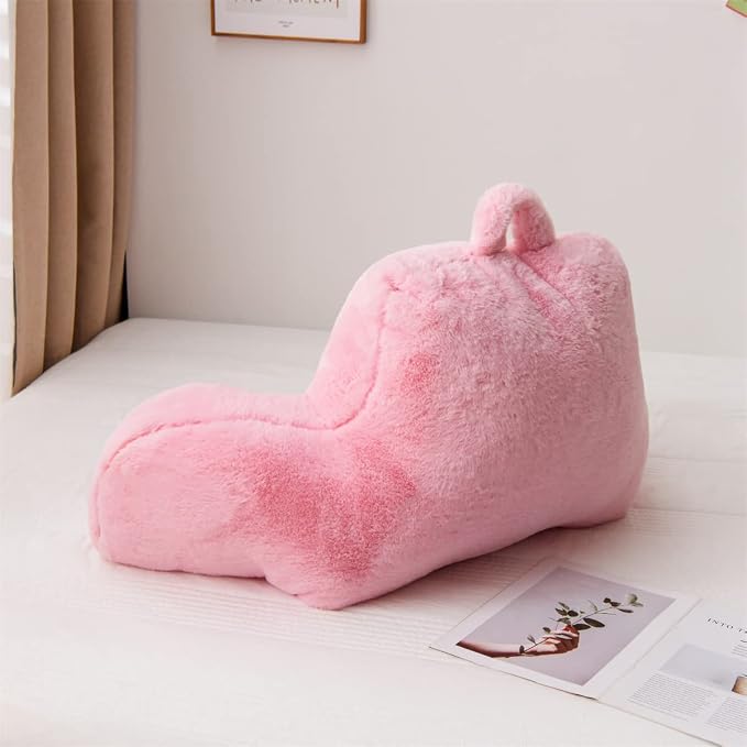 Holawakaka Large Faux Fur Bed Rest Pillow - Image 3
