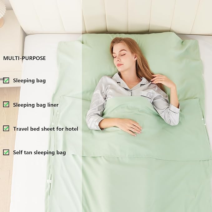 Sleeping Bag Liner Camping Adult Sleep Sack Lightweight Travel Sheet - Image 5