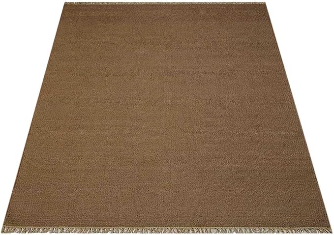 Rugsotic Carpets Hand Woven Flat Weave Kilim Wool 4'x6' Area Rug Solid Cream - Image 5