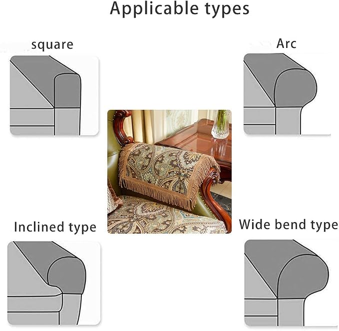 LUFEIJIASHI Luxury Couch Arm Covers, Washable Armrest Protectors - Image 5