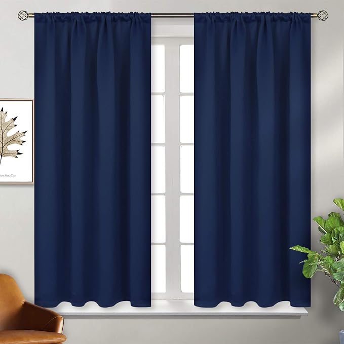 BGment Navy Blue Black Out Curtains 54 Inch Long - Image 7