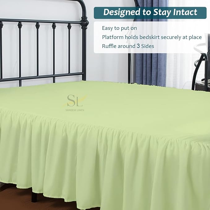 Shreem Linen Ruffled Bed Skirt - Image 7